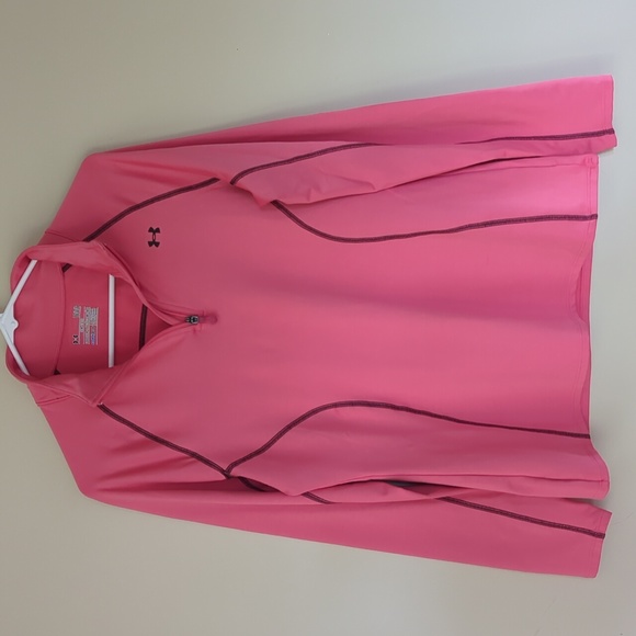 Under Armour Cold Gear Semi-Fitted Long Sleeve Athletic Top L Pink - Picture 5 of 14